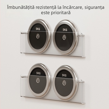 Raft de perete din acrilic transparent, montaj fără găuri, polițe reglabile pentru cărți