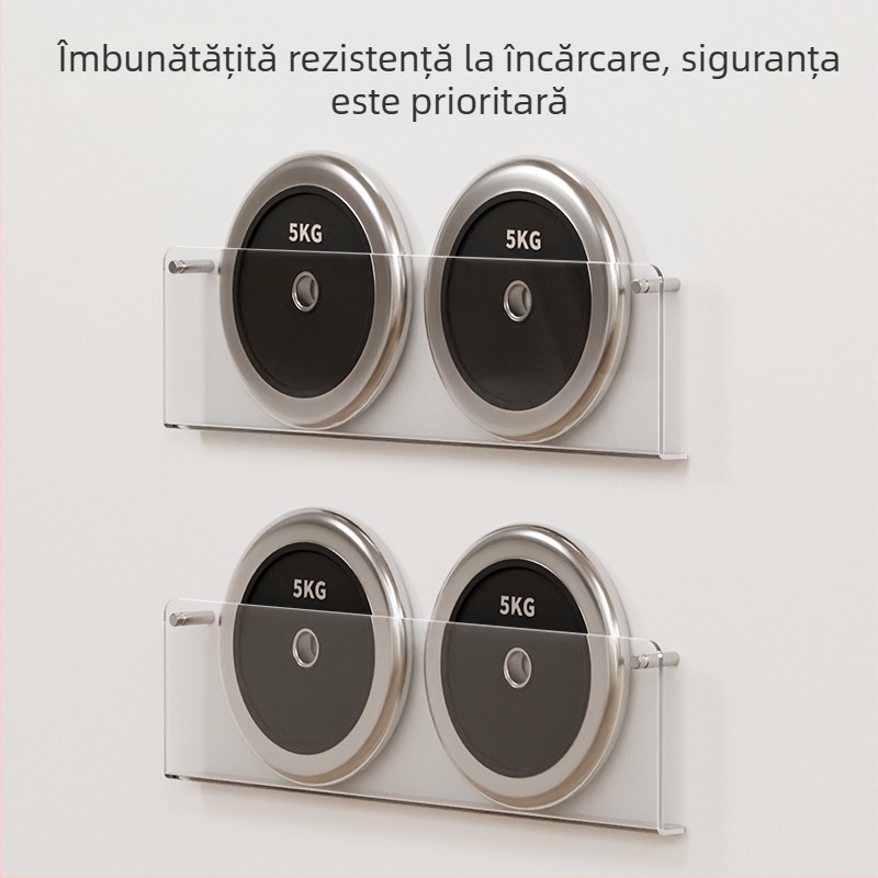 Raft de perete din acrilic transparent, montaj fără găuri, polițe reglabile pentru cărți