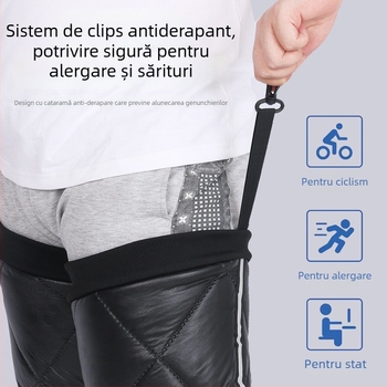 Genunchere încălzite pentru motocicletă electrică, protecție pentru gambe împotriva vântului și fermoar la gleznă; material fleece coral; pentru adulți; potrivite pentru ciclism, sporturi pe gheață și zăpadă, drumeții