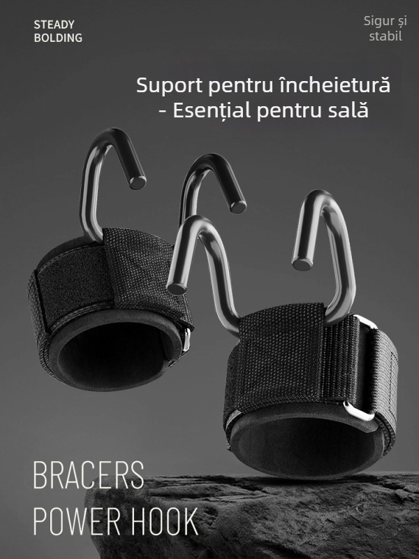 Suport pentru încheieturi din oțel cu cârlige de prindere pentru tracțiuni și ridicări (set 50)