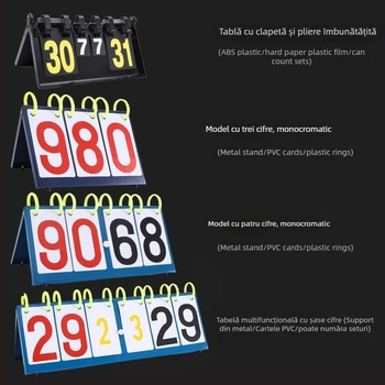 Tabla de scor pentru mai multe sporturi – PVC portabil, pliabilă, imprimare logo, procesare personalizată; potrivit pentru baschet, fotbal, tenis, badminton, tenis de masă, volei