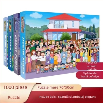 Puzzle plat – material din hârtie, model desen animat, personalizabil cu imagine, pentru 7–14 ani