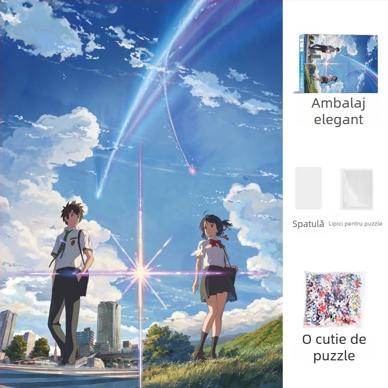 Puzzle plat – material din hârtie, model desen animat, personalizabil cu imagine, pentru 7–14 ani