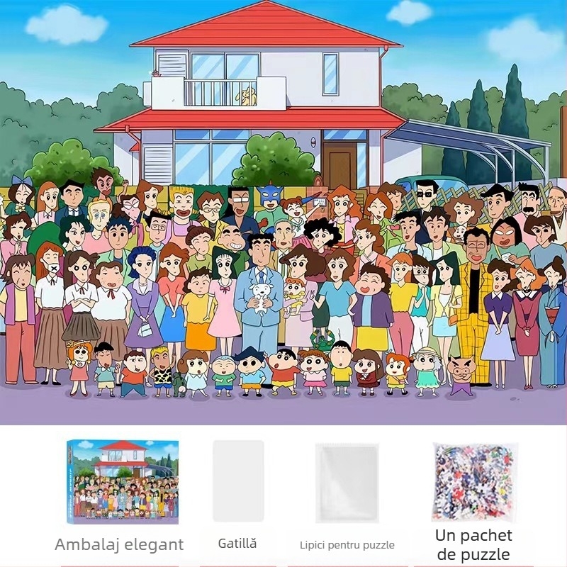 Puzzle plat – material din hârtie, model desen animat, personalizabil cu imagine, pentru 7–14 ani