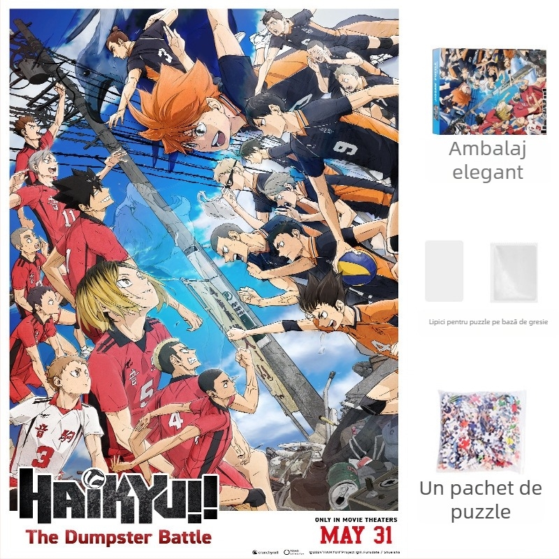 Puzzle plat – material din hârtie, model desen animat, personalizabil cu imagine, pentru 7–14 ani