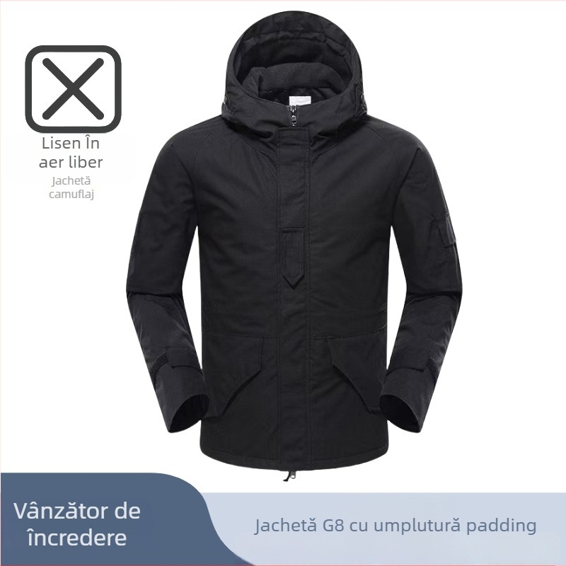 Geacă camuflaj tactică - amestec de fibre chimice, caldă și rezistentă la vânt, unisex, pentru iarnă, primăvară și toamnă