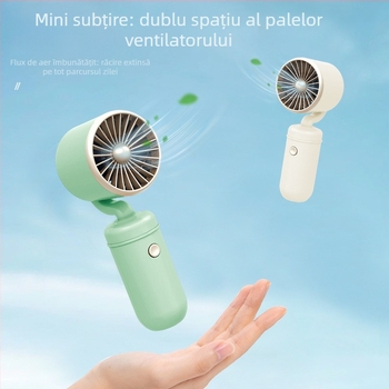 Ventilator mic USB reîncărcabil, 5 palete, 3 viteze, 5V, 300–500 mAh, autonomie 1–3 ore