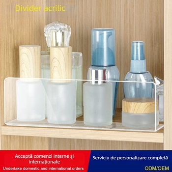 Panel divizor acrilic transparent pentru dulapul cu oglindă din baie, barieră anti-cădere, montaj fără găuri, o singură secțiune