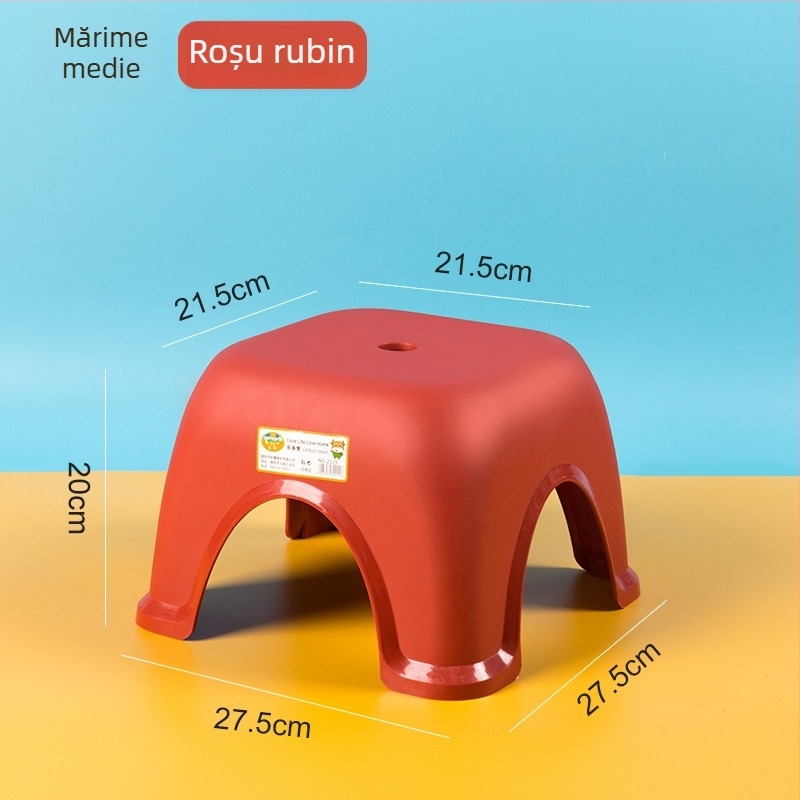 Scaun mic din plastic pentru uz casnic, antiderapant pentru baie și toaletă, material PP