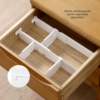 FaSoLa separator pentru sertare de bucătărie – PP, Stil creativ, Montaj pe podea, Separator telescopic pentru sertare, Un Nivel