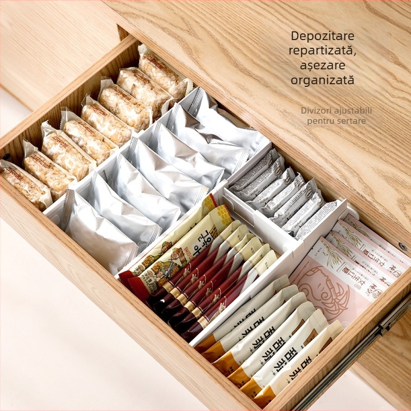 FaSoLa separator pentru sertare de bucătărie – PP, Stil creativ, Montaj pe podea, Separator telescopic pentru sertare, Un Nivel