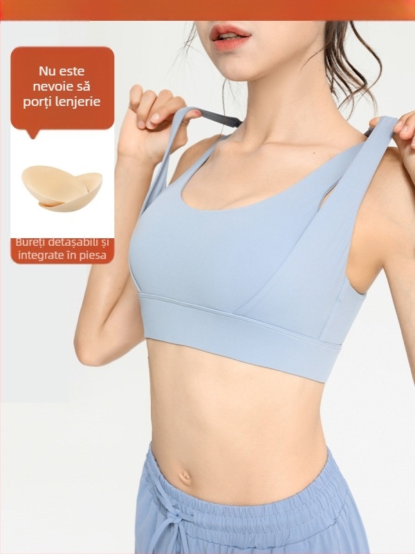 Pole Road Top yoga fără mâneci pentru femei, uscare rapidă, cu pernă pentru sân, susținere înaltă, 75% nylon / 25% spandex, design spate pentru alergare și fitness