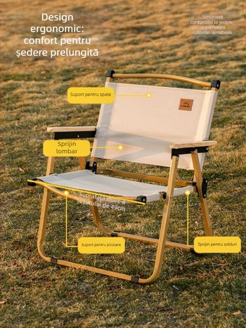 Masă și scaun pliabile – oțel carbon, DAOSHEN, Comet Chair