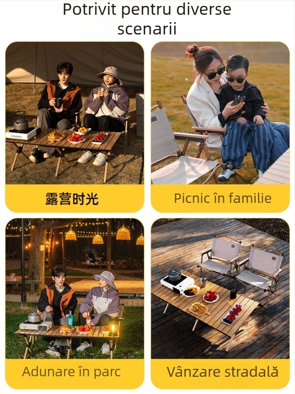 Masă și scaun pliabile – oțel carbon, DAOSHEN, Comet Chair