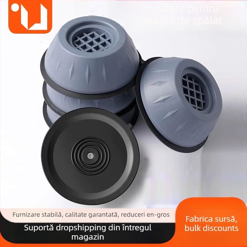 Picioare pentru mașina de spălat — universale, anti-alunecare, amortizor, înălțător, bază din plastic pentru spălat și frigider