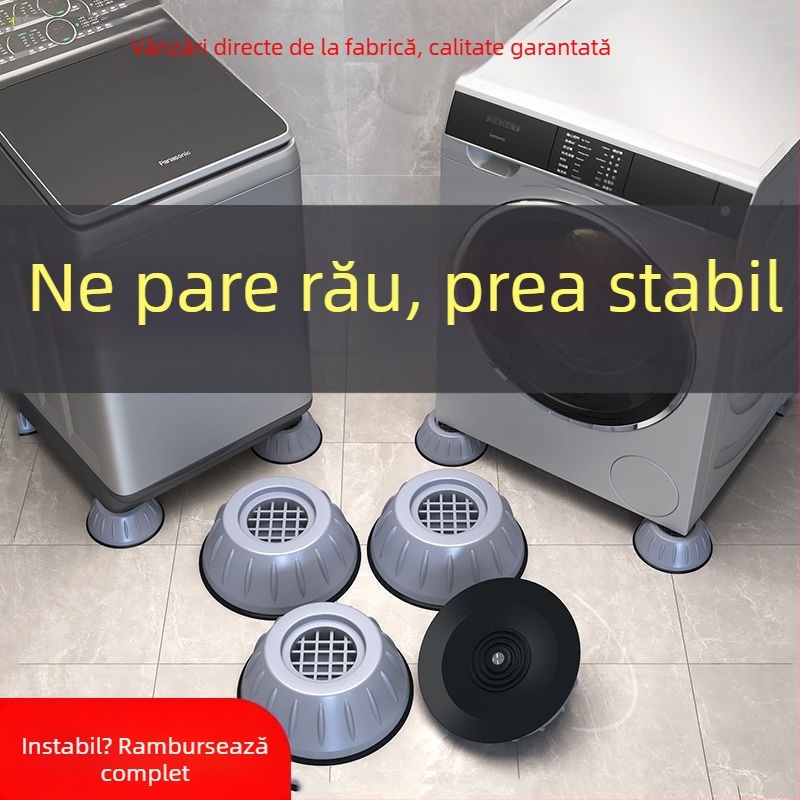 Picioare pentru mașina de spălat — universale, anti-alunecare, amortizor, înălțător, bază din plastic pentru spălat și frigider
