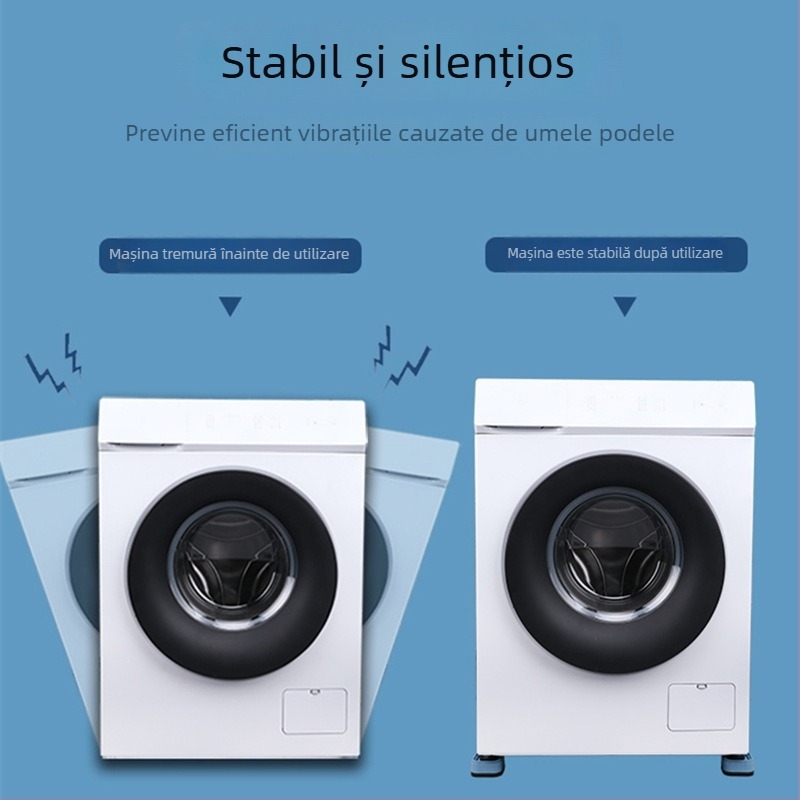 Picioare universale pentru mașina de spălat – anti-derapaj, absorbție șocuri, creștere în înălțime, rezistent la umezeală, bază din plastic