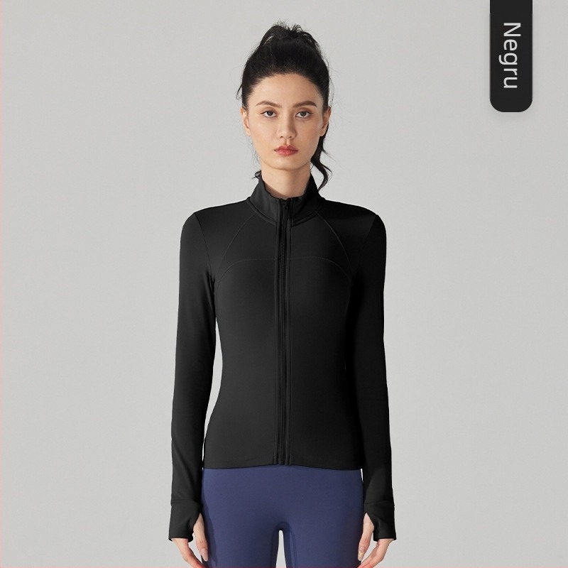 Geacă pentru femei, căptușită cu fleece, exterior din nylon-velur, guler înalt, fermoar frontal.