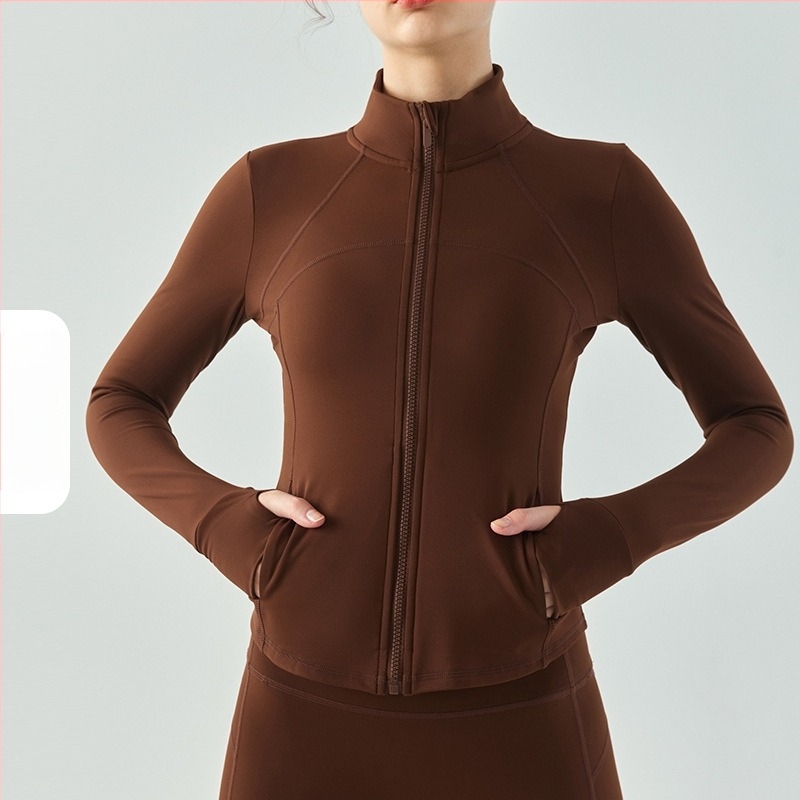 Geacă de yoga slim-fit, căptușită cu fleece, mâneci lungi, material 78% poliester, 22% spandex