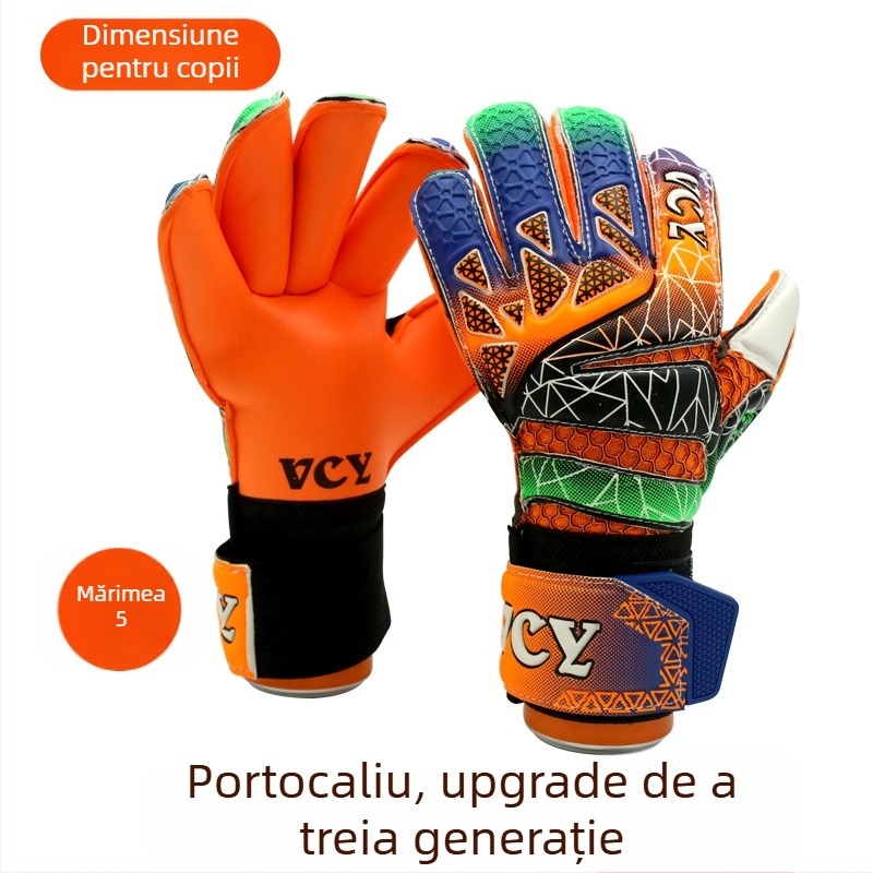 MAICCA Mănuși de portar pentru copii – latex cu protecție la degete, unisex pentru fotbal