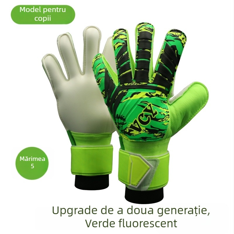 MAICCA Mănuși de portar pentru copii – latex cu protecție la degete, unisex pentru fotbal