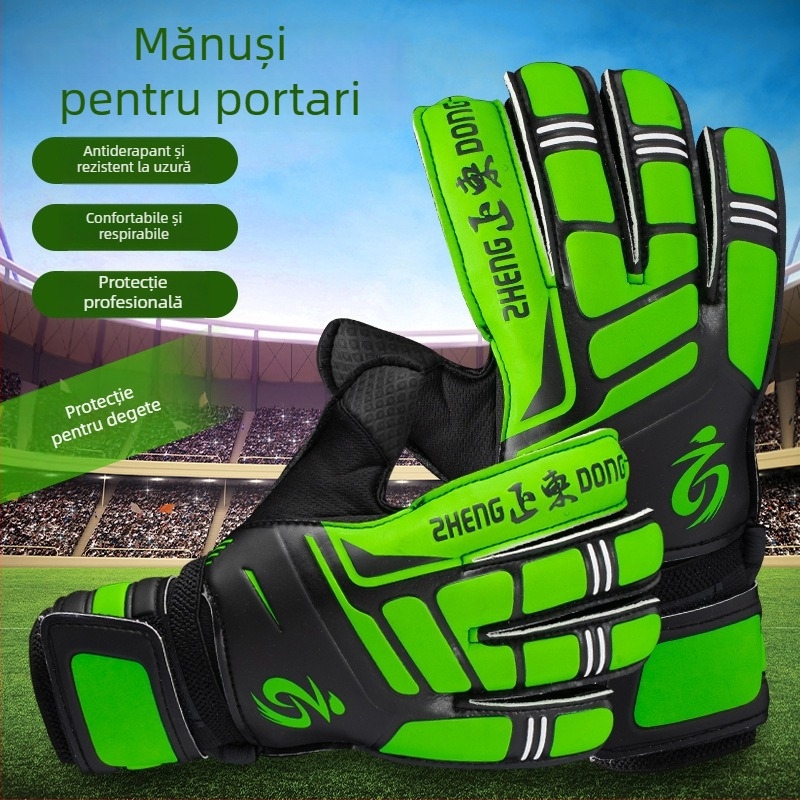 Mănuși de portar 618 – Zhengdong, unisex, protecție a degetelor, respirabile, rezistente la uzură, antiderapante, pentru fotbal