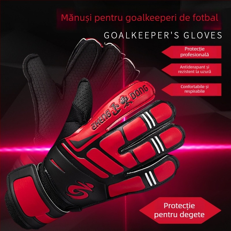 Mănuși de portar 618 – Zhengdong, unisex, protecție a degetelor, respirabile, rezistente la uzură, antiderapante, pentru fotbal
