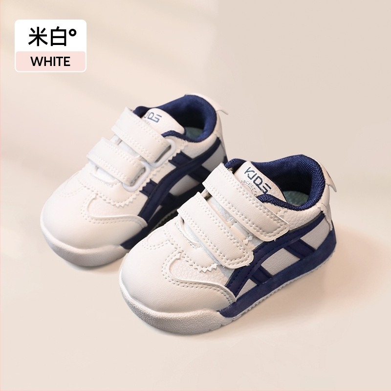 Pantofi sport pentru copii – piele sintetică, talpă anti-derapantă, model dungi, închidere Velcro, pentru 4–12 ani, primăvară–toamnă