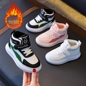 Pantofi sport pentru copii, PU partea superioară, talpă PVC, ușori, anti-derapare, rezistenți (Primăvară/Toamnă; Velcro)