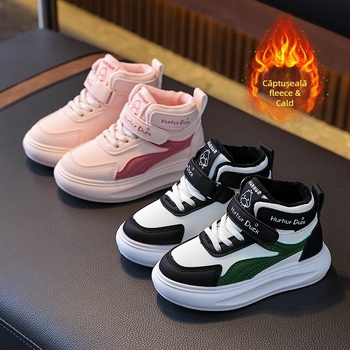 Pantofi sport pentru copii, PU partea superioară, talpă PVC, ușori, anti-derapare, rezistenți (Primăvară/Toamnă; Velcro)