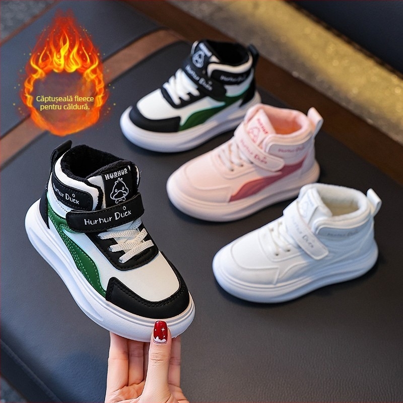 Pantofi sport pentru copii, PU partea superioară, talpă PVC, ușori, anti-derapare, rezistenți (Primăvară/Toamnă; Velcro)