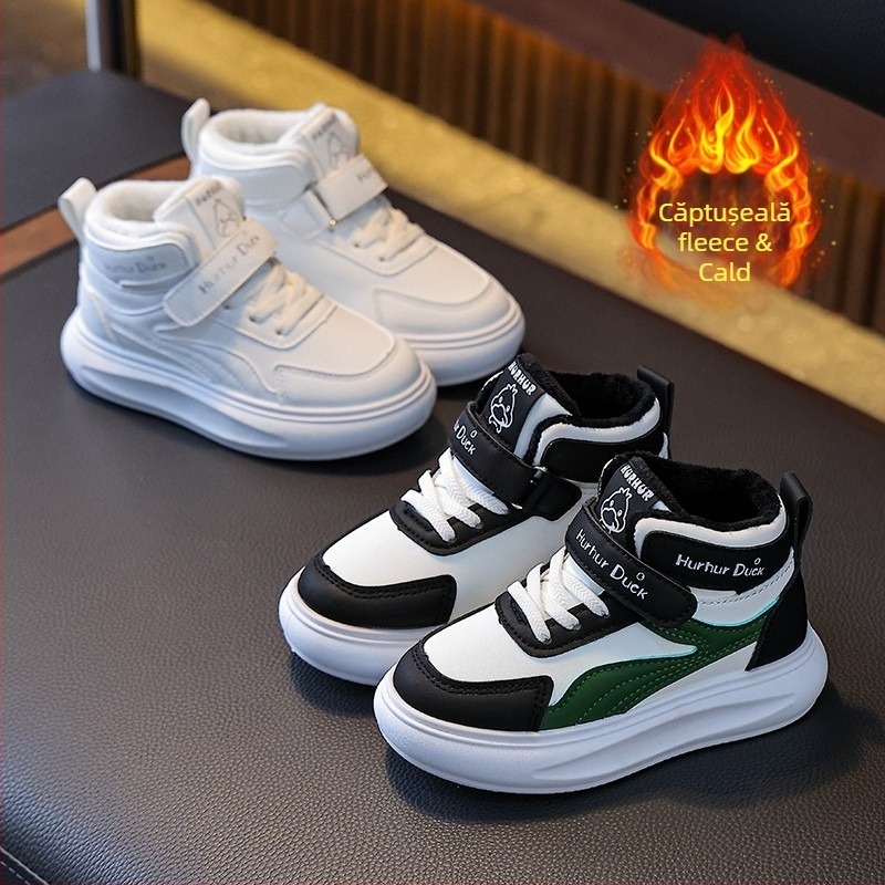 Pantofi sport pentru copii, PU partea superioară, talpă PVC, ușori, anti-derapare, rezistenți (Primăvară/Toamnă; Velcro)