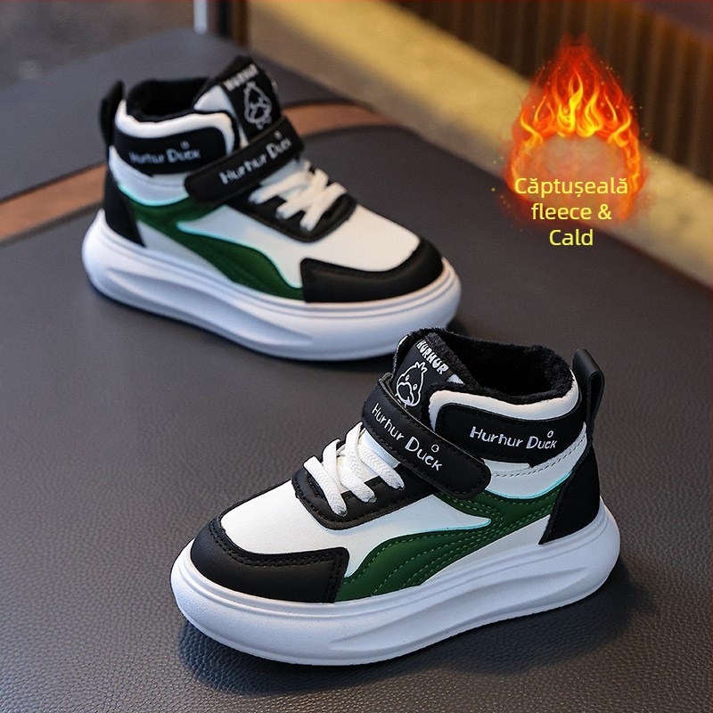 Pantofi sport pentru copii, PU partea superioară, talpă PVC, ușori, anti-derapare, rezistenți (Primăvară/Toamnă; Velcro)