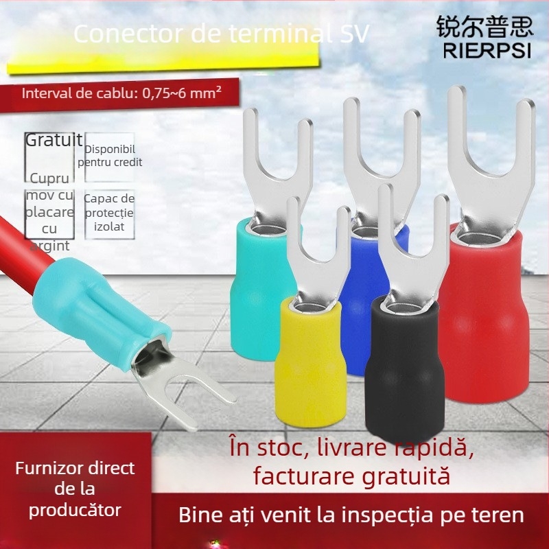 SV1.25-3 Bloc terminal prin presare la rece, tip furcă, cupru, în formă de U, terminal cablu plug-in