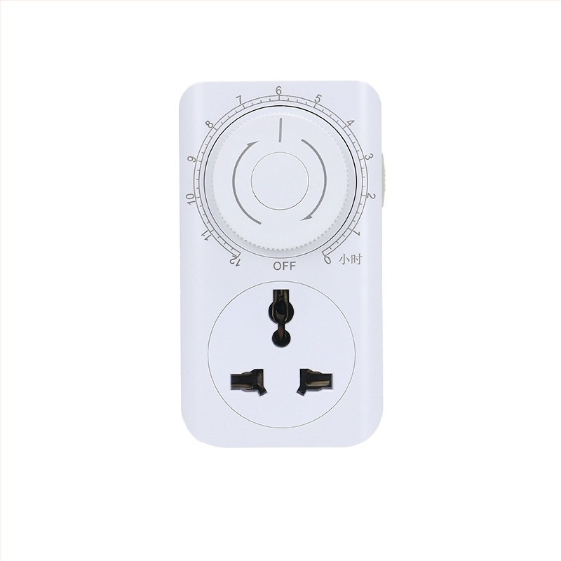 Priză cu temporizator de 12 ore, cu împământare, priză universală, protecție la încărcare și întrerupător