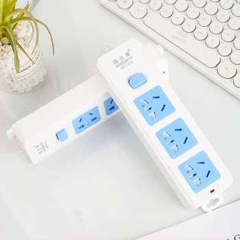 Prelungitor fără cablu cu 3 prize și întrerupător, cu cârlig fix, pentru birou