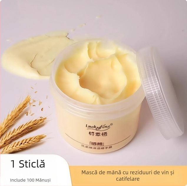 Luckyfine Mască de mână cu Sake Lees – Cremă, 330 g; Ingrediente: Job's Tears, Sake Lees; Eficacitate: Hidratare, Hidratant, Fermitate