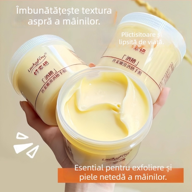 Luckyfine Mască de mână cu Sake Lees – Cremă, 330 g; Ingrediente: Job's Tears, Sake Lees; Eficacitate: Hidratare, Hidratant, Fermitate