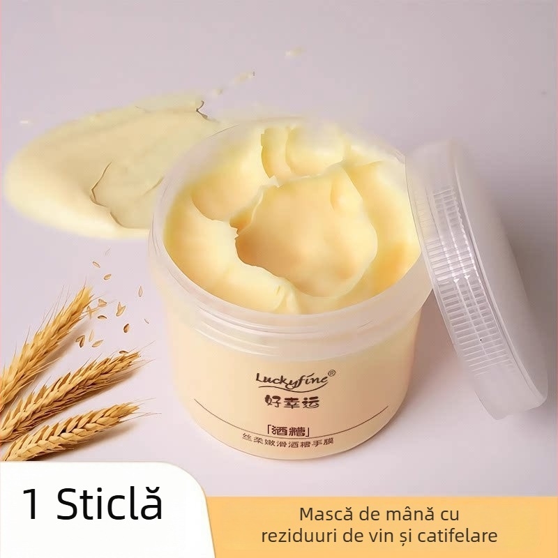 Luckyfine Mască de mână cu Sake Lees – Cremă, 330 g; Ingrediente: Job's Tears, Sake Lees; Eficacitate: Hidratare, Hidratant, Fermitate