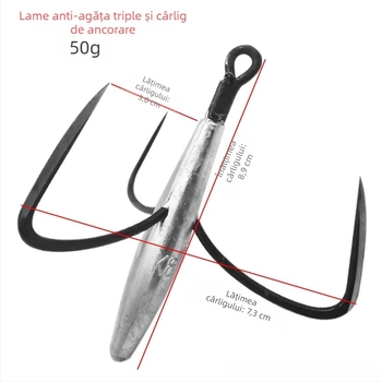 Conch Lead Anchor Hooks, Three-Claw, No Barbs, 200 pcs, River/Lake Fishing
