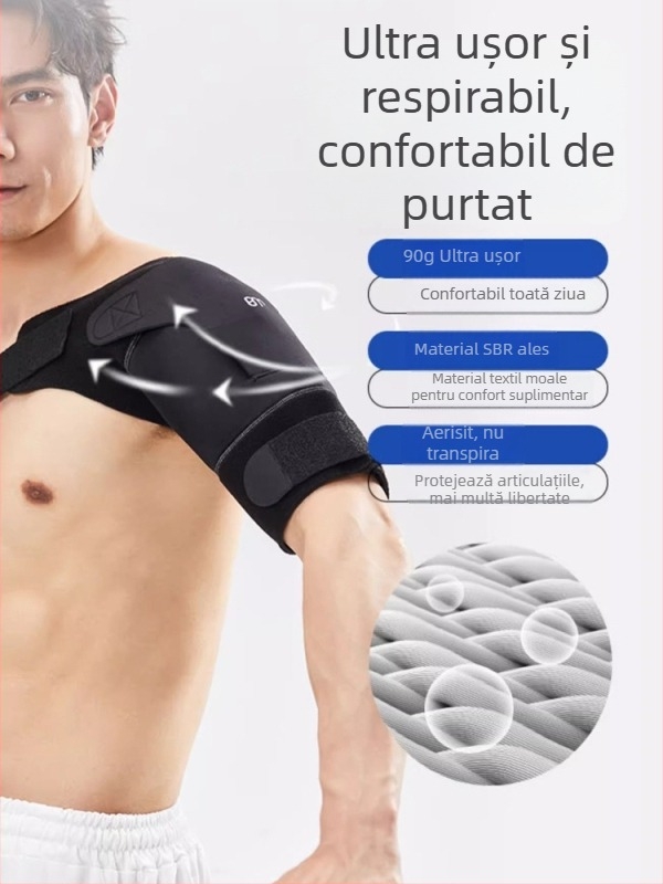 Protecție umăr compresivă pentru sport, pentru adulți, din fibre de poliester, suport stabilizator pentru toate sporturile