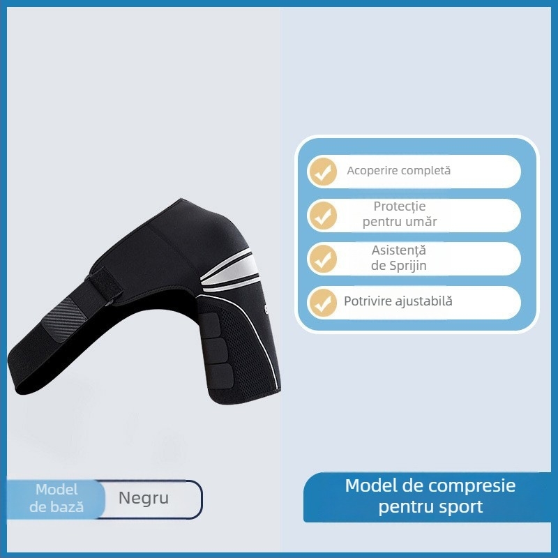 Protecție umăr compresivă pentru sport, pentru adulți, din fibre de poliester, suport stabilizator pentru toate sporturile