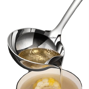 Lingură separator de ulei – oțel inoxidabil 304, rezistent la căldură, sită pentru supă