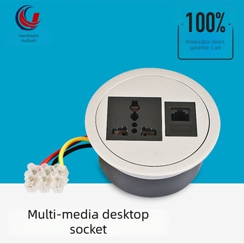 Cutie multifuncțională pentru prize, pentru birou – design rotund