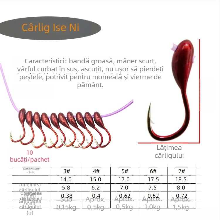 Cârlig de pescuit cu cârlig ștanțat la 45°, design biomimetic, set de 40 bucăți, pentru pescuit în râuri, lacuri, rezervoare