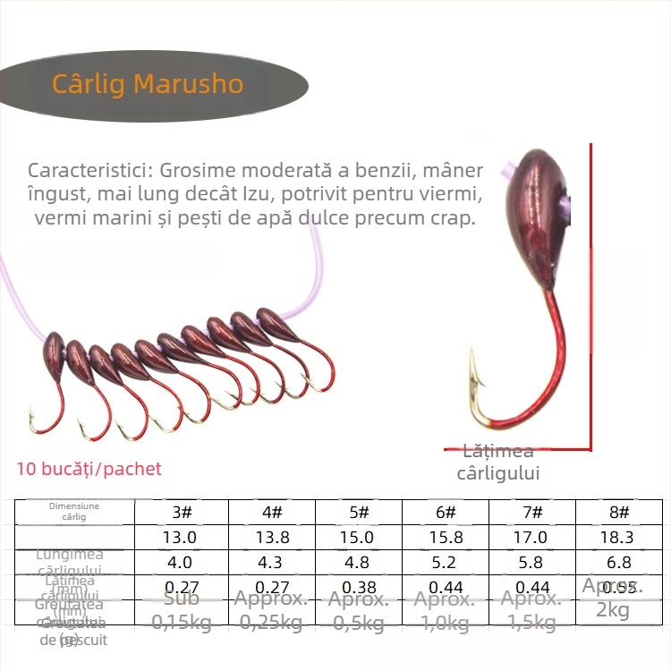 Cârlig de pescuit cu cârlig ștanțat la 45°, design biomimetic, set de 40 bucăți, pentru pescuit în râuri, lacuri, rezervoare
