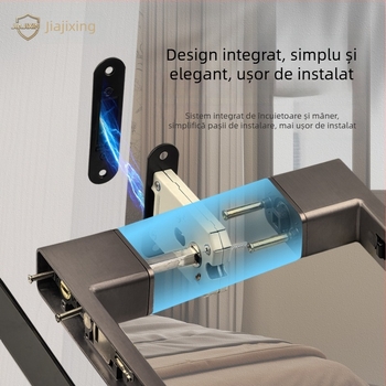 Încuietoare pentru mânerul ușii dormitorului, Jiajixing H03, aluminiu, stil minimalist modern, pentru uși interioare din lemn