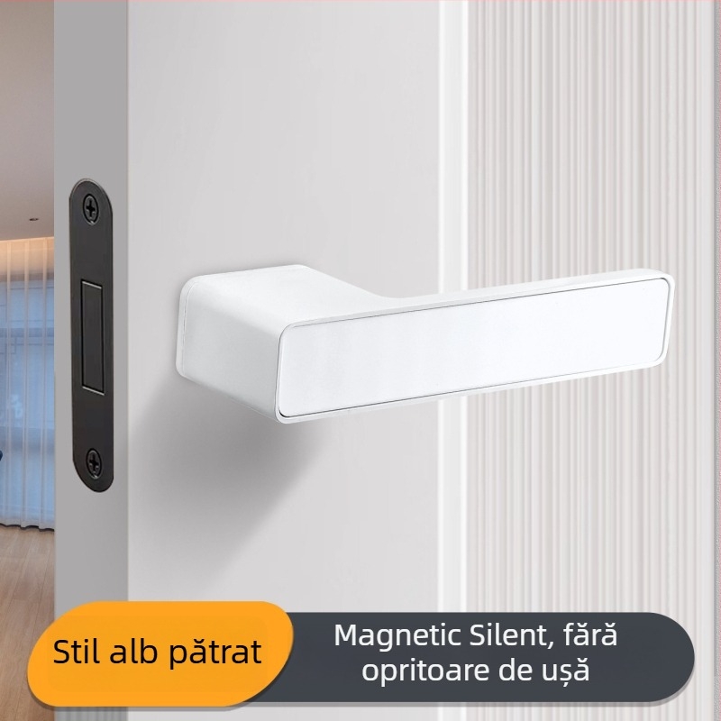 Încuietoare pentru mânerul ușii dormitorului, Jiajixing H03, aluminiu, stil minimalist modern, pentru uși interioare din lemn