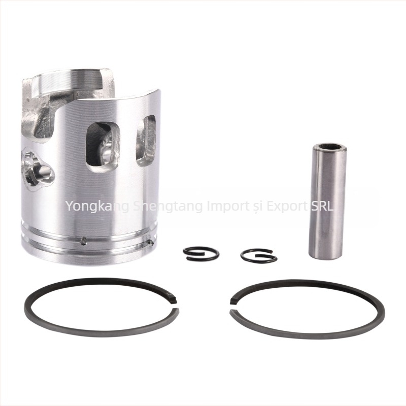 GOOFIT Kit piston 40 mm pentru motor în doi timpi 50cc Jog Minarelli PW50 scuter (diametrul pistonului 40 mm, 2 canale pentru inele, inel integrat, orificiu pentru pin 10×33, înălțimea comprimării 40)
