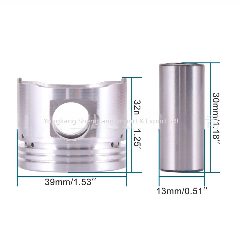 Goofit Kit inele piston pentru Gy6 50cc 139QMB Taotao Baja Jonway Lance – 3 canale pentru inele, inel integrat, inel cu suprafață baril, aluminiu, cod K082-010